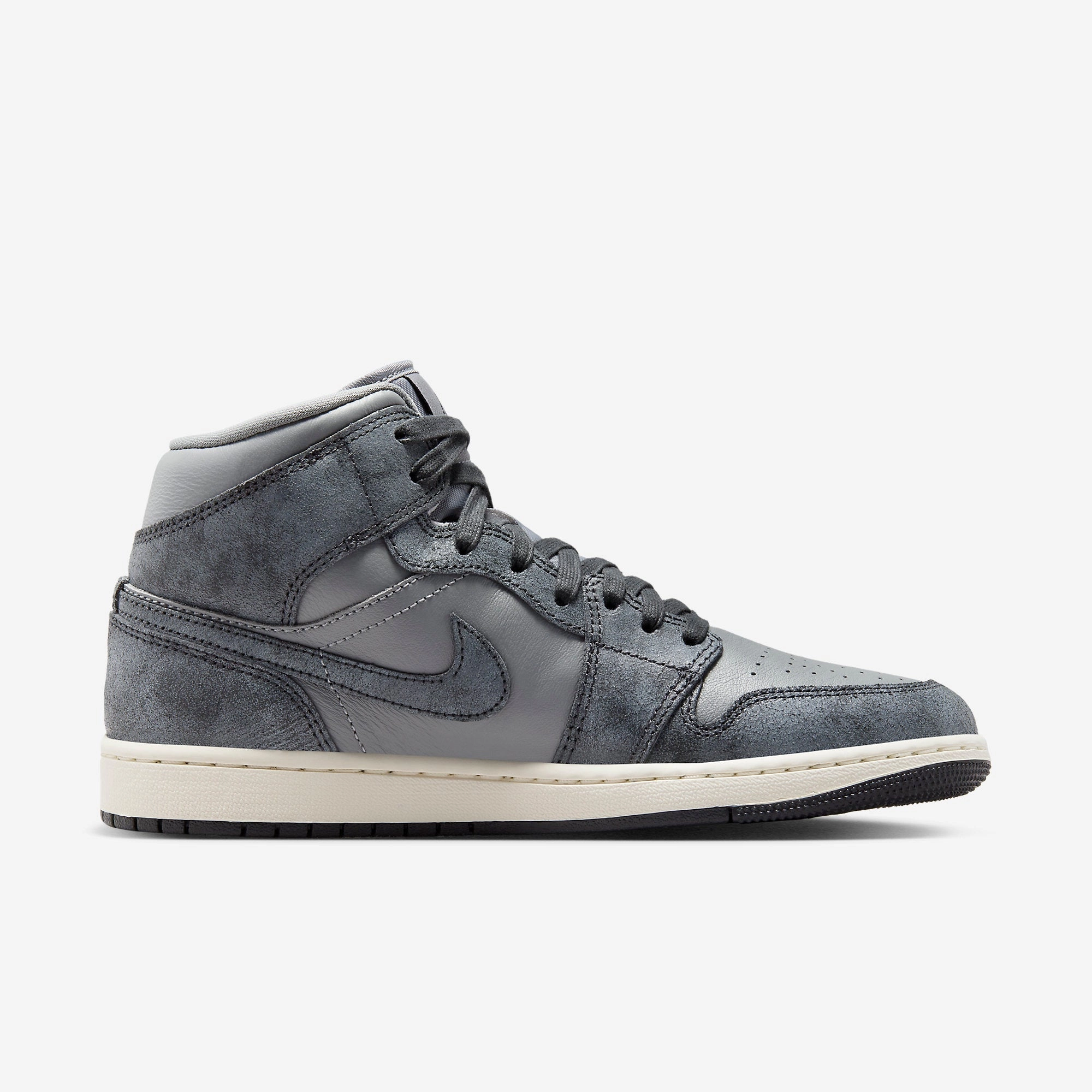 (Women's) Air Jordan 1 Mid SE 'Distressed Smoke Grey' (2024) FJ3448-001 Air Jordan 1 Original Colorway Shoes