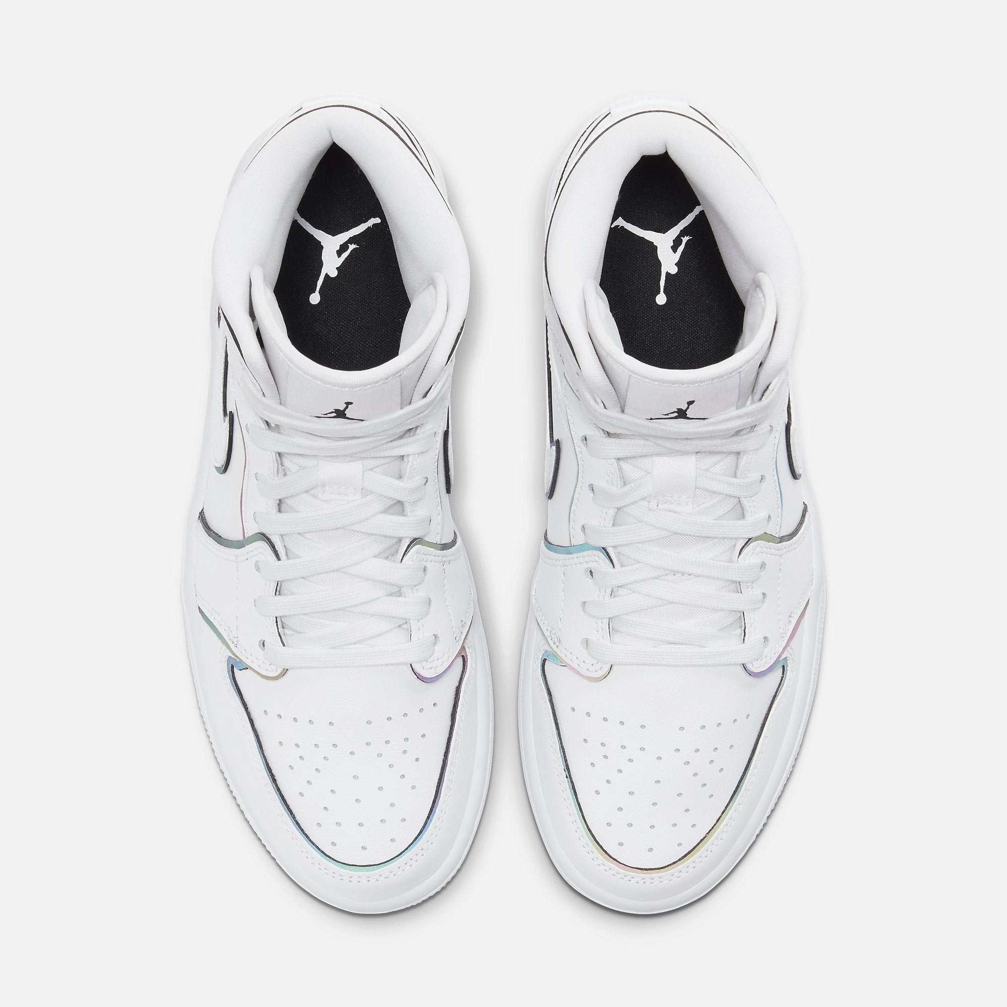(Women's) Air Jordan 1 Mid SE 'Iridescent Trim' (2019) CK6587-100 Air Jordan 1 Signature Look Sneakers