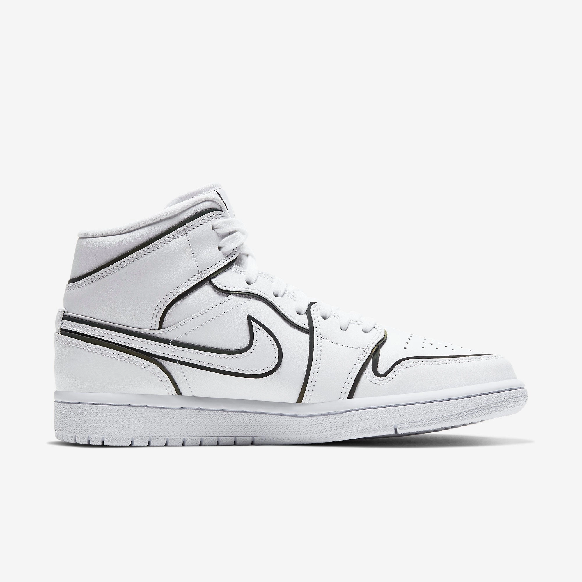 (Women's) Air Jordan 1 Mid SE 'Iridescent Trim' (2019) CK6587-100 Air Jordan 1 Signature Look Sneakers