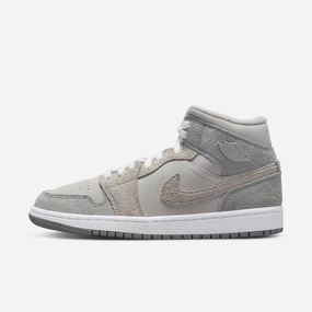 (Women's) Air Jordan 1 Mid SE 'Particle Grey' (2022) DO7139-002 Authentic Air Jordan 1 in premium leather