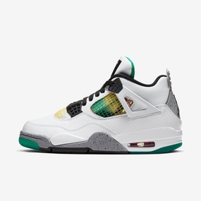 (Women's) Air Jordan 4 Retro 'Rasta Carnival' (2020) AQ9129-100 Air Jordan 4 sneakers with visible air unit