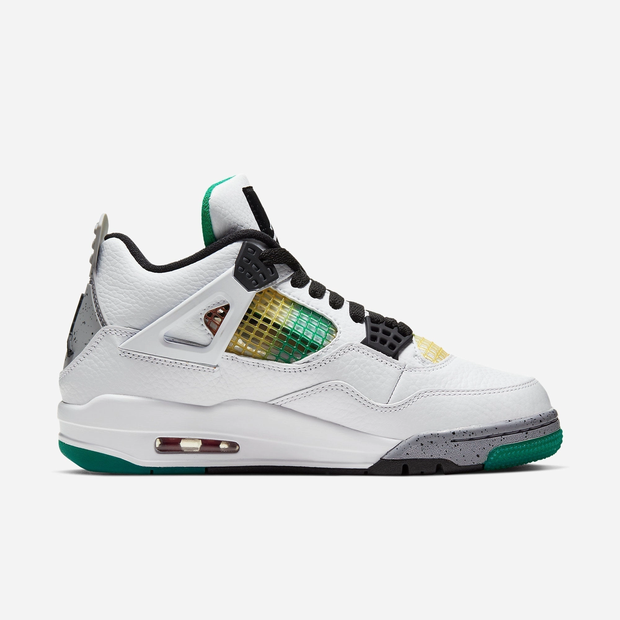 (Women's) Air Jordan 4 Retro 'Rasta Carnival' (2020) AQ9129-100 Air Jordan 4 Visible Air Unit Sneakers