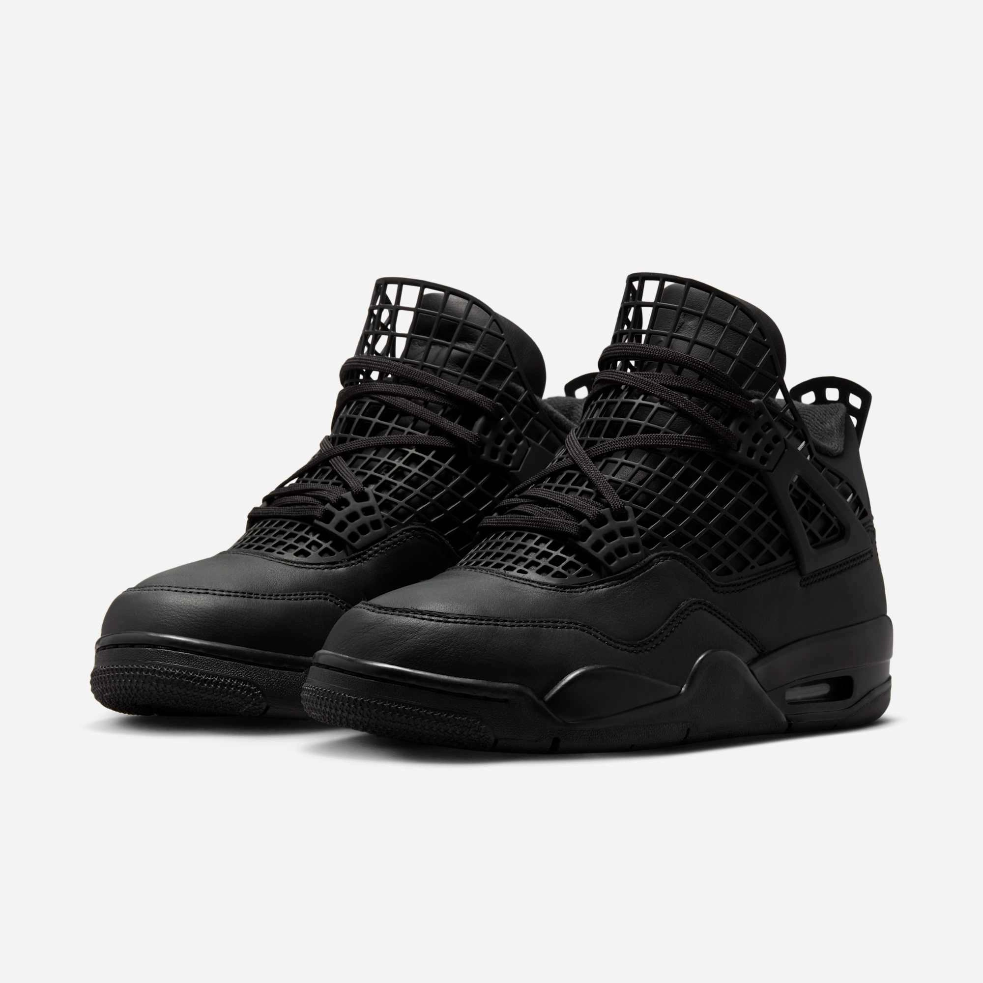(Women's) Air Jordan 4 Retro NET 'Black / Metallic Silver' (2025) FN7251-001 Air Jordan 4 Visible Air Unit Sneakers