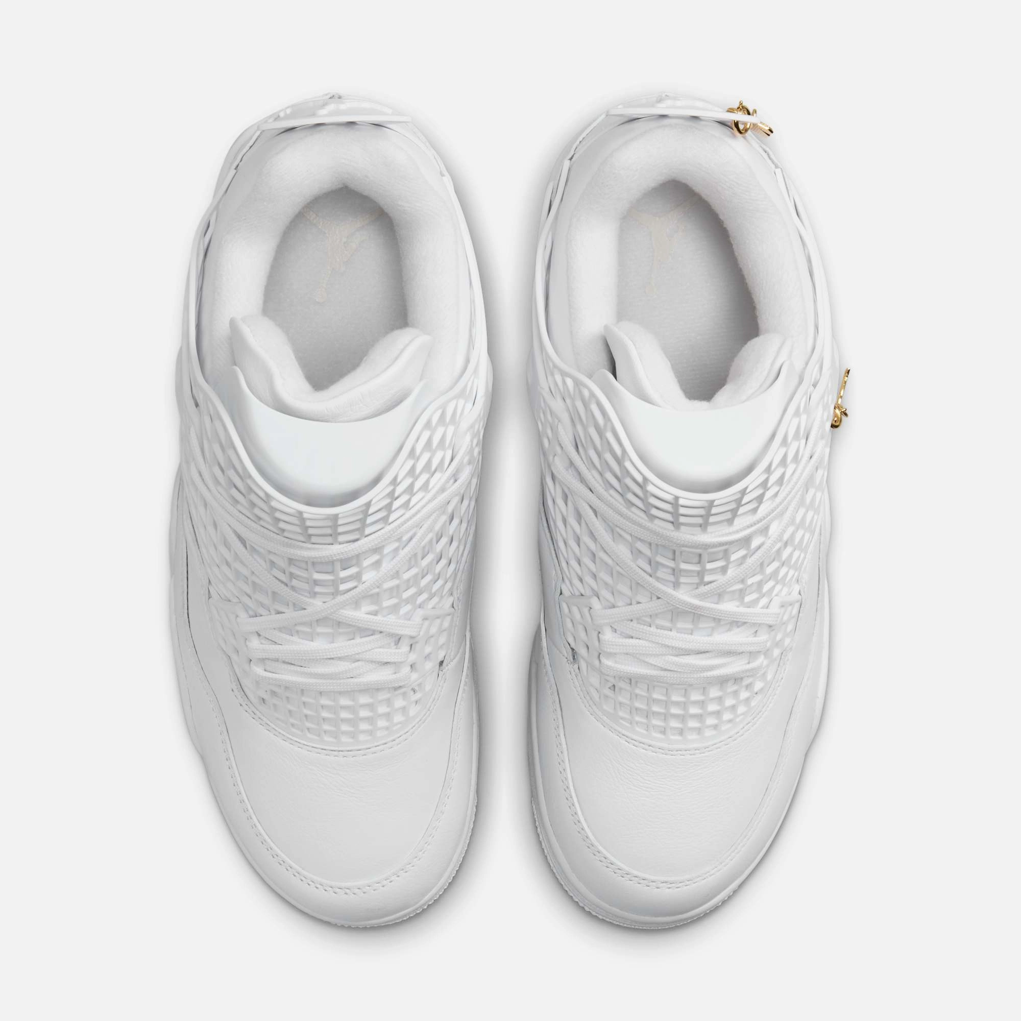 (Women's) Air Jordan 4 Retro NET 'White / Metallic Gold' (2024) FN7251-107 Air Jordan 4 Visible Air Unit Sneakers