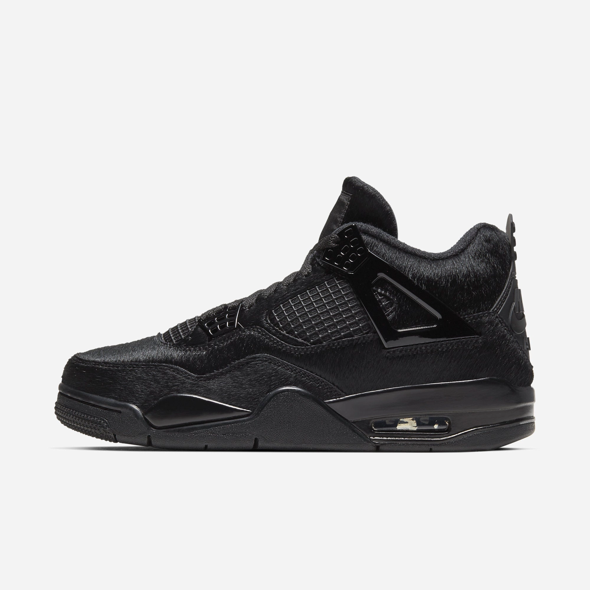 (Women's) Air Jordan 4 Retro NXN x Olivia Kim 'Bovine Fur' (2019) CK2925-001 Air Jordan 4 sneakers with visible air unit