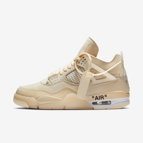 (Women's) Air Jordan 4 Retro SP x Off-White 'Sail' (2020) CV9388-100 Air Jordan 4 sneakers with visible air unit
