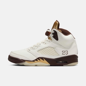 (Women's) Air Jordan 5 Retro 'Golden Ticket / Earth' (2025) DD9336-200 Air Jordan 5 shoes with mesh panel details