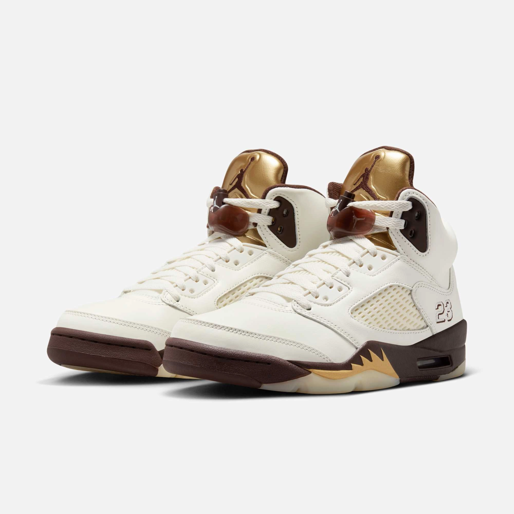 (Women's) Air Jordan 5 Retro 'Golden Ticket / Earth' (2025) DD9336-200 Air Jordan 5 Mesh Panel Basketball Shoes