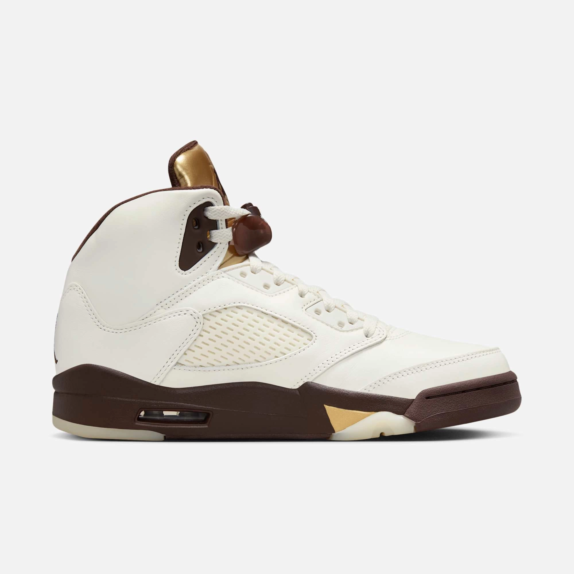 (Women's) Air Jordan 5 Retro 'Golden Ticket / Earth' (2025) DD9336-200 Air Jordan 5 Mesh Panel Basketball Shoes