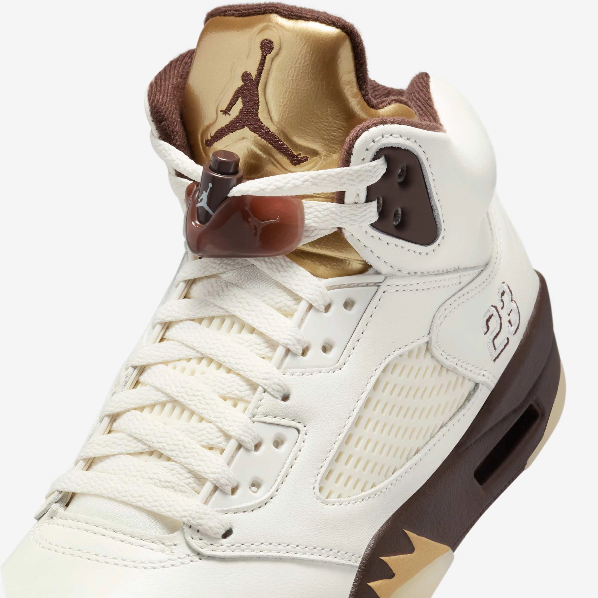 (Women's) Air Jordan 5 Retro 'Golden Ticket / Earth' (2025) DD9336-200 Air Jordan 5 Mesh Panel Basketball Shoes