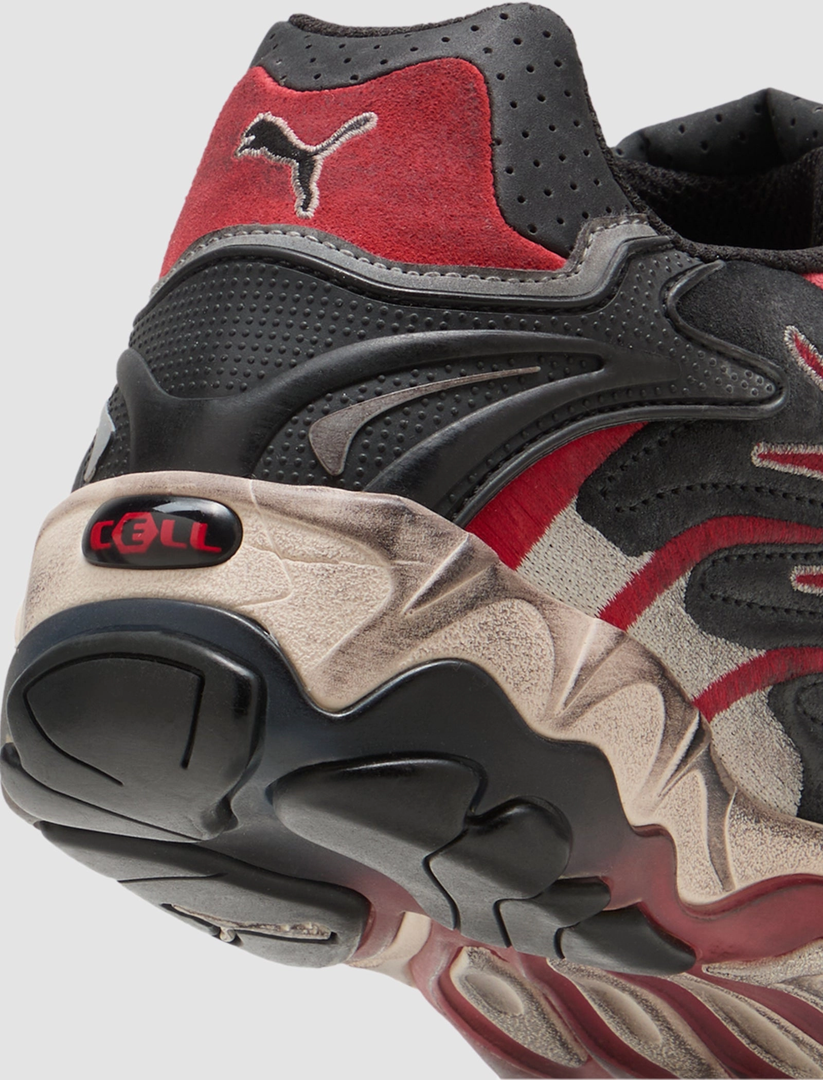 A$AP ROCKY INHALE DISTRESSED CANVAS "BLACK/POP RED" Breathable Daily Trainers