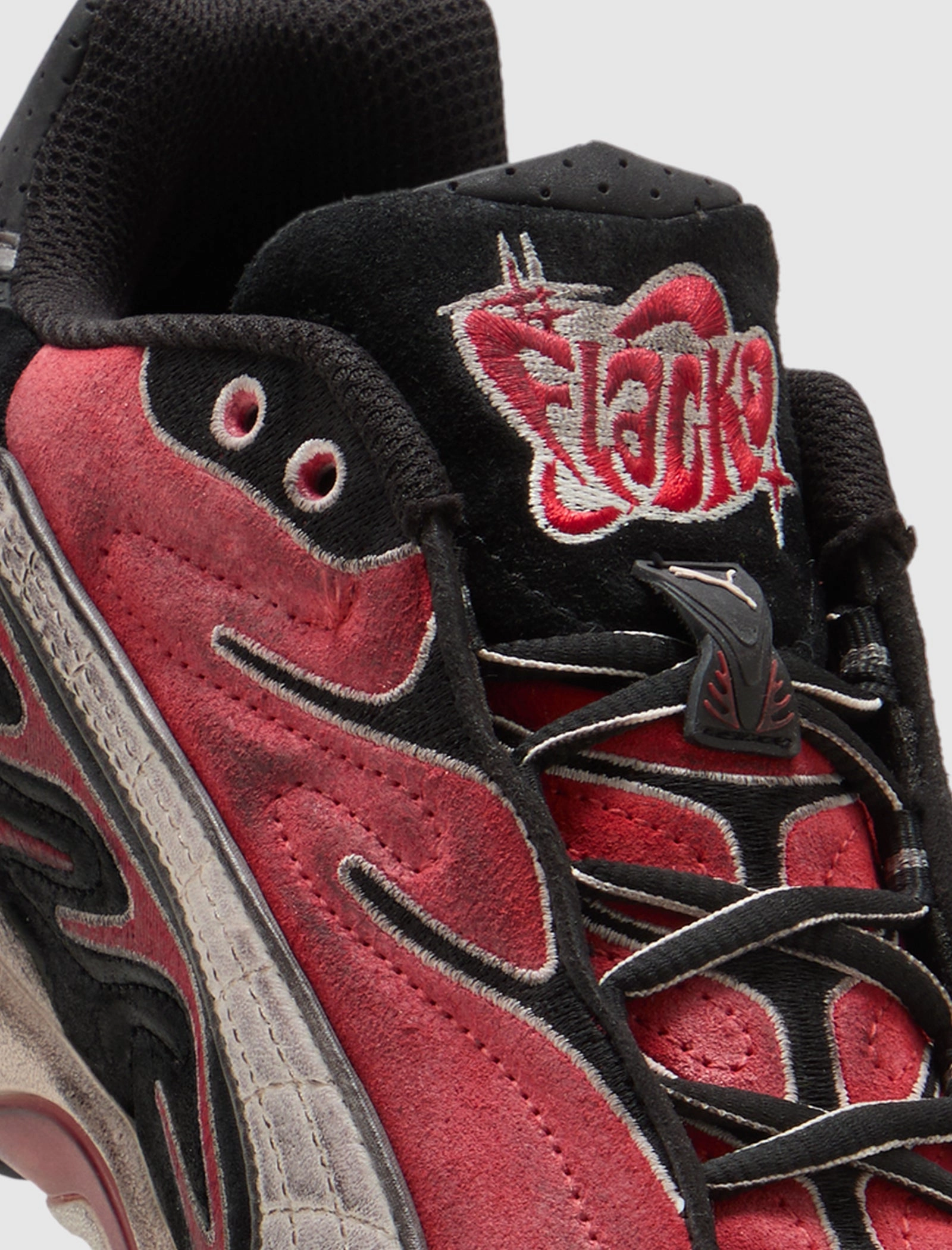 A$AP ROCKY INHALE DISTRESSED CANVAS "BLACK/POP RED" Breathable Daily Trainers