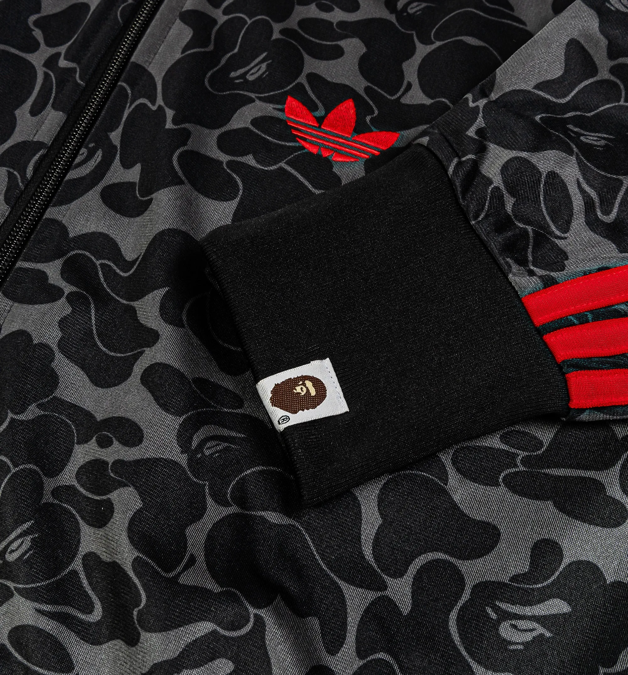 Adidas Clothing Bape x Adidas All Over Print Mens Track Top - Black