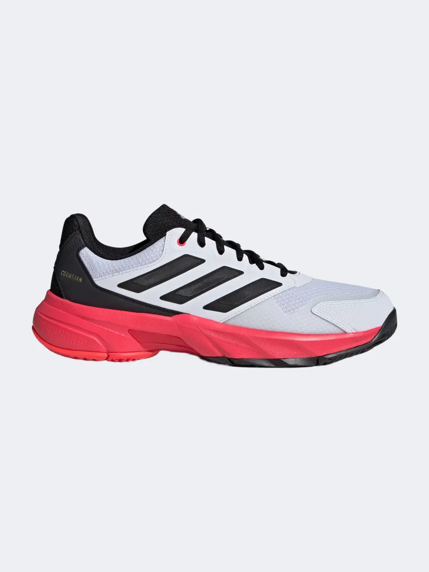 Adidas Courtjam Control 3 Men Tennis Shoes White/Black/Red Essential mens casual shoes for comfort
