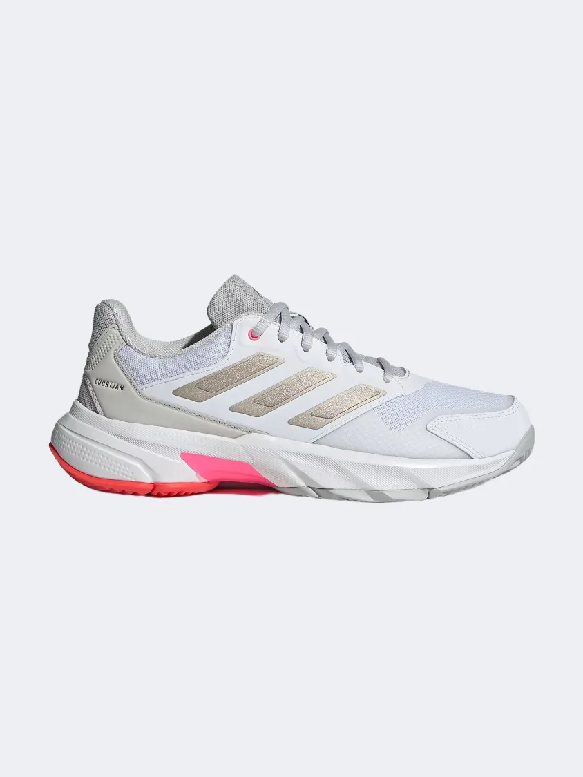 Adidas Courtjam Control 3 Women Tennis Shoes White/Metallic/Red Women's footwear styles
