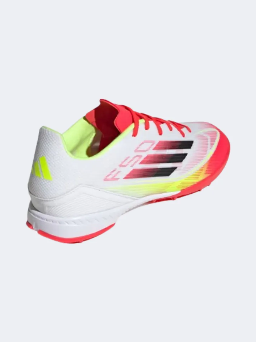 Adidas F 50 League Tf Men Football Shoes White/Black/Yellow Mens Urban Style Comfort Shoes