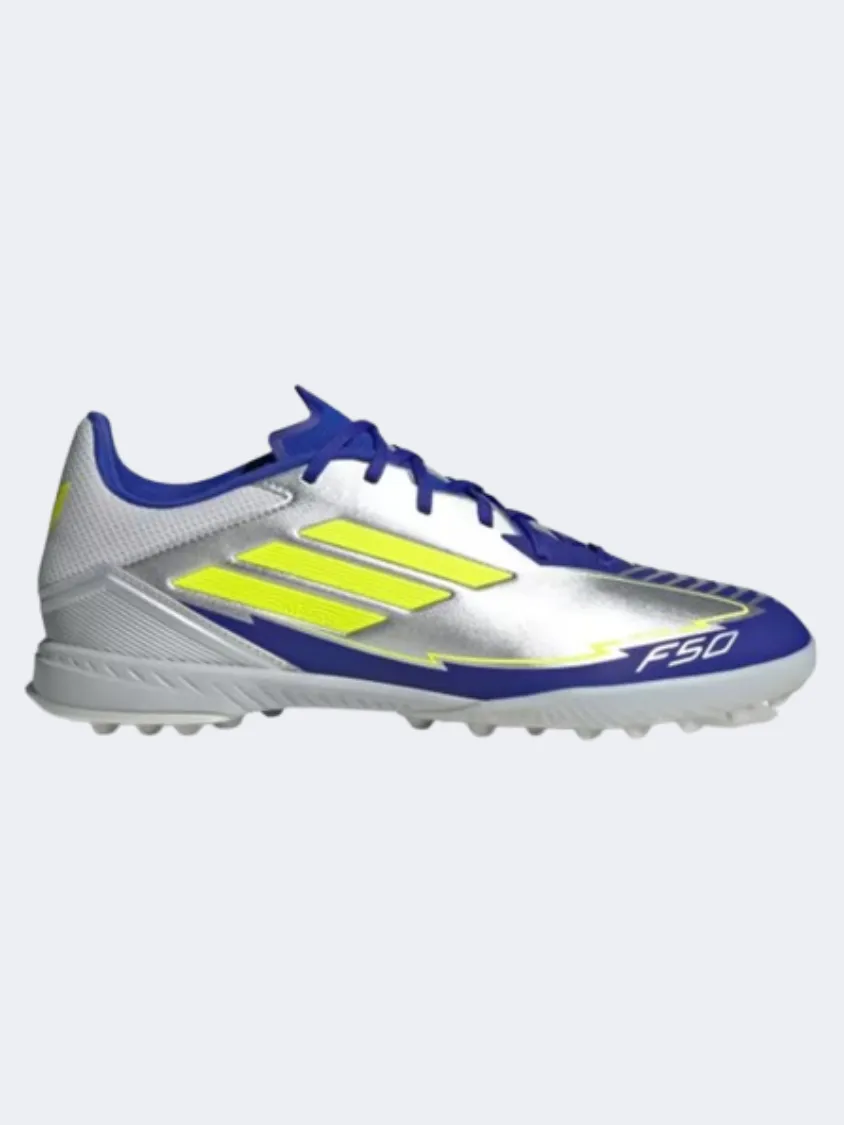Adidas F50 League Tf Messi Men Football Shoes Silver/Yellow/Blue Essential mens casual shoes for comfort