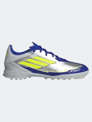 Adidas F50 League Tf Messi Men Football Shoes Silver/Yellow/Blue Essential mens casual shoes for comfort