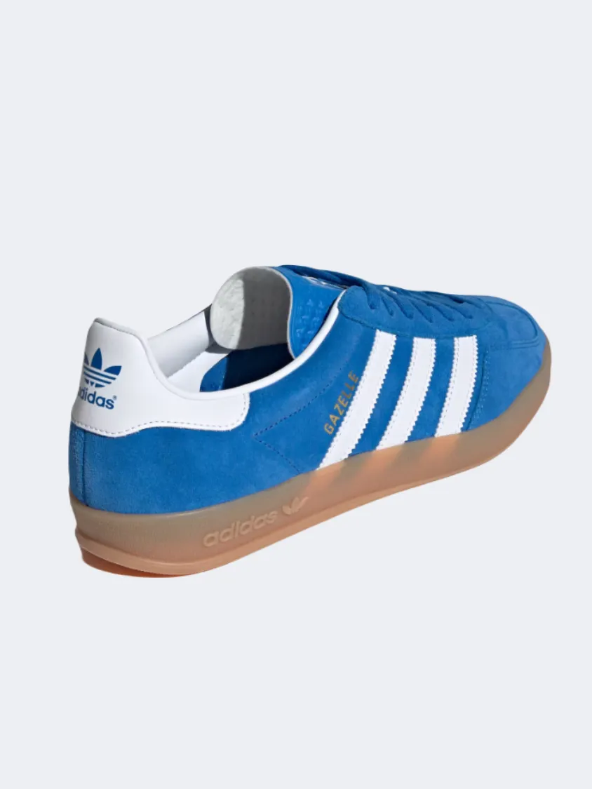 Adidas Gazelle Indoor Men Original Shoes Blue Bird/White/Gum Mens Casual Everyday Sneakers