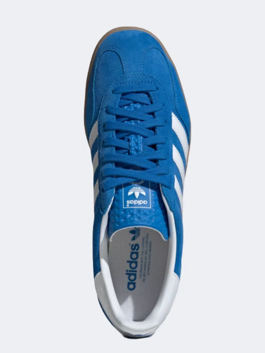 Adidas Gazelle Indoor Men Original Shoes Blue Bird/White/Gum Mens Casual Everyday Sneakers