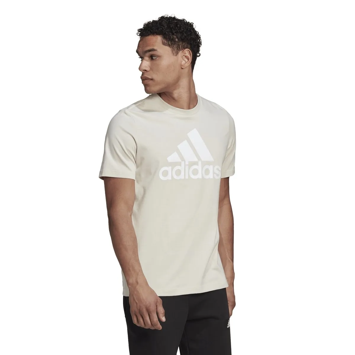 ADIDAS MEN'S ESSENTIALS BIG LOGO STONE TEE Cothing_Mens-Adidas