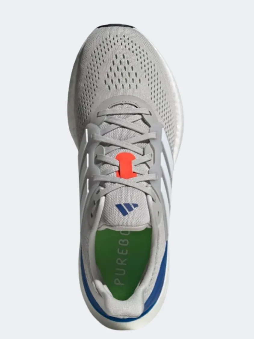 Adidas Pureboost 23 Men Running Shoes Grey/White/Lime Mens Casual Everyday Sneakers