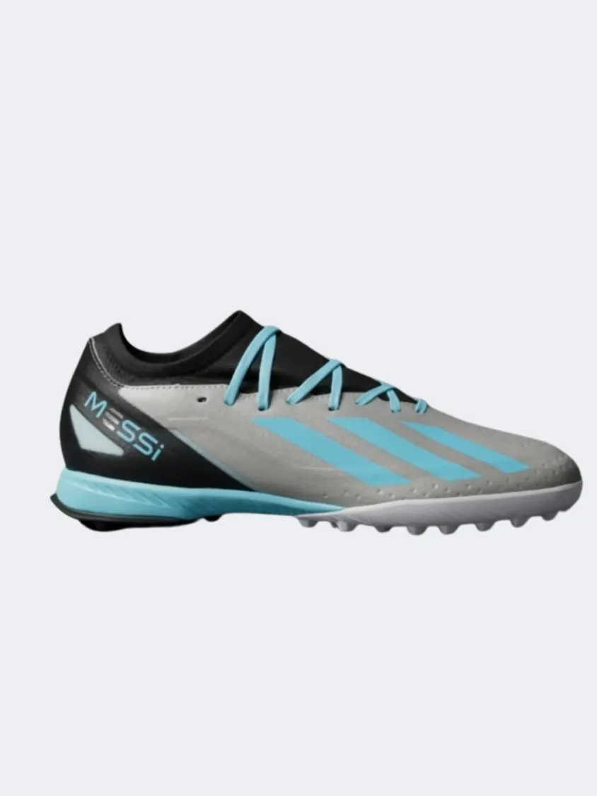 Adidas X Crazyfast Messi.3 Men Turf Shoes Silver/Blue/Black Mens shoes for everyday urban style