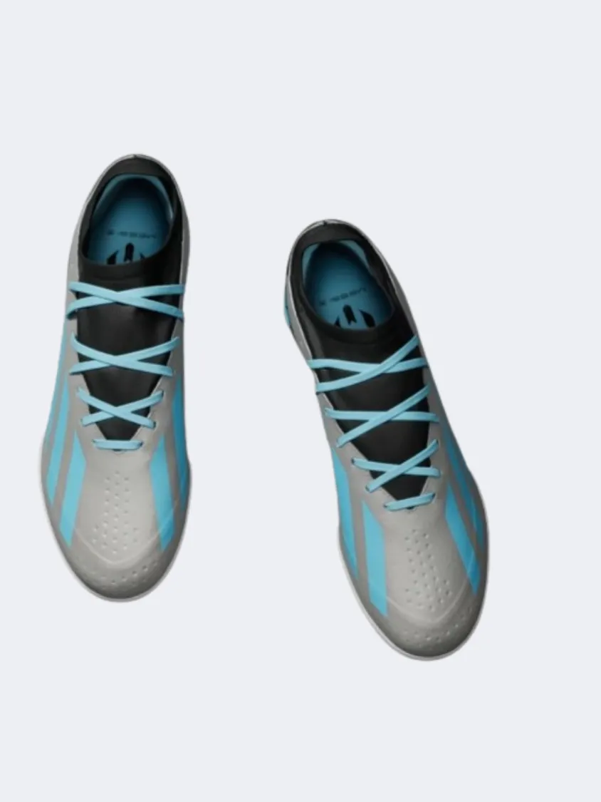 Adidas X Crazyfast Messi.3 Men Turf Shoes Silver/Blue/Black Mens Casual Everyday Sneakers