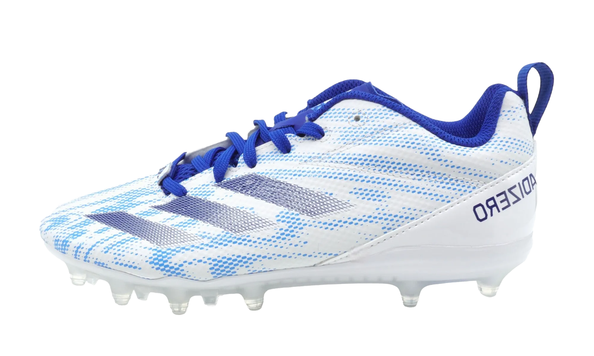 Adizero Electric. 2 Football Cleats GS "WHITE / BLUE" Adidas Grade School shoes
