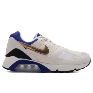Air 180 - Summit White/Metallic Gold/Concord Nike fashion sneakers with bold branding
