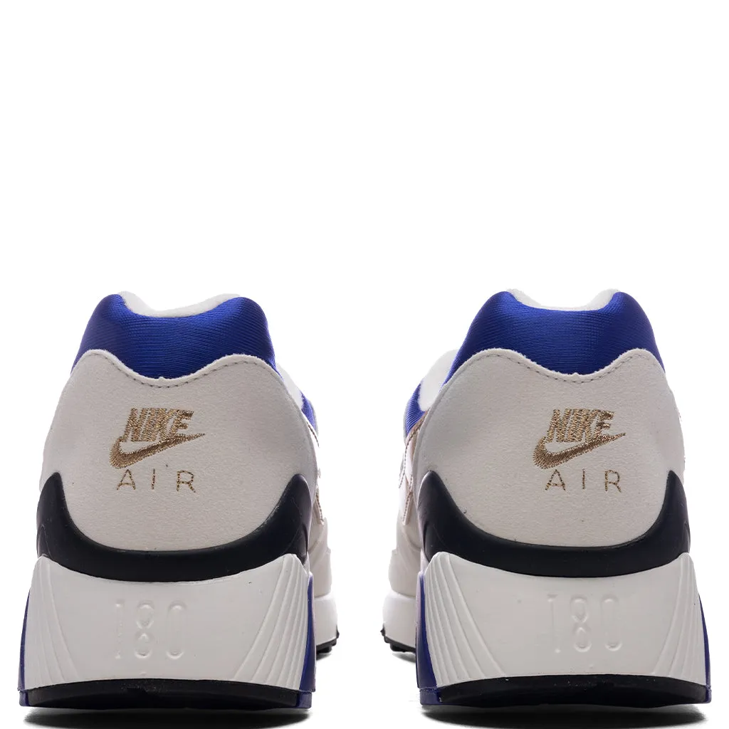 Air 180 - Summit White/Metallic Gold/Concord Nike Bold Logo Sneakers