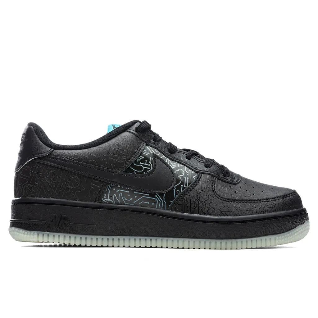 Air Force 1 '06 (GS) - Black/Light Blue Fury Nike lifestyle sneakers with retro vibe