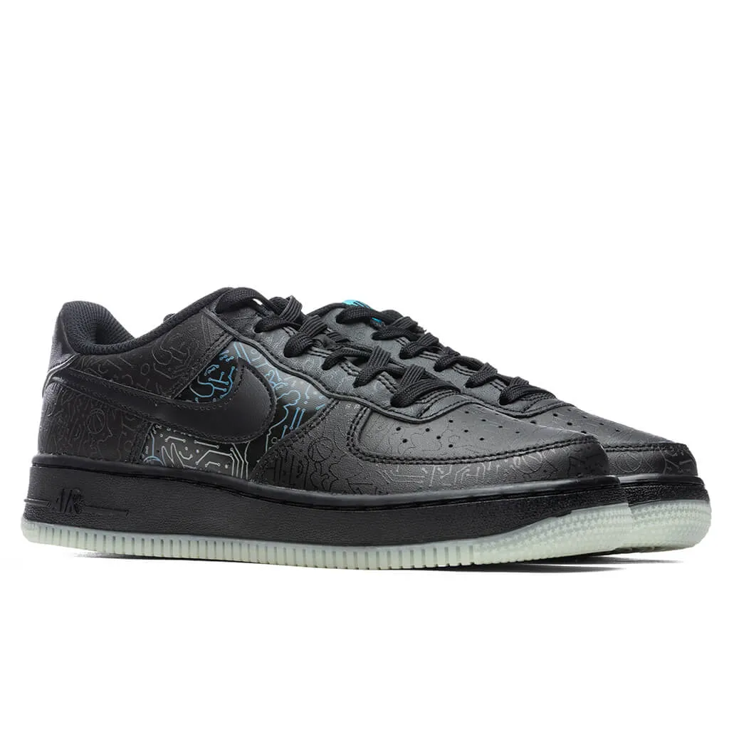 Air Force 1 '06 (GS) - Black/Light Blue Fury Nike Retro Lifestyle Shoes