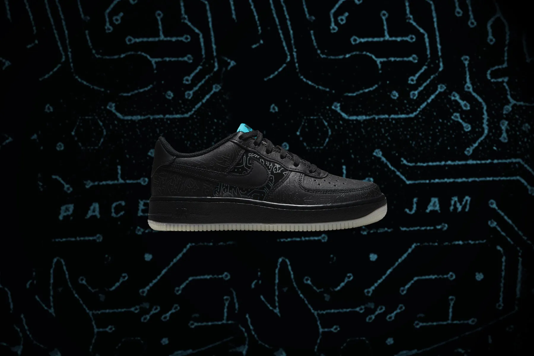 Air Force 1 '06 (GS) - Black/Light Blue Fury Nike Retro Lifestyle Shoes