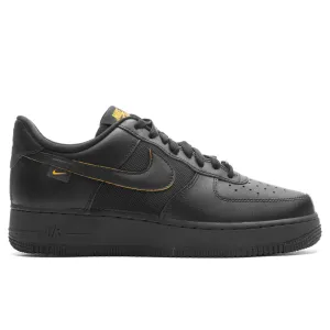 Air Force 1 '07 - Black/University Gold/Dark Smoke Grey Nike everyday shoes with mesh upper