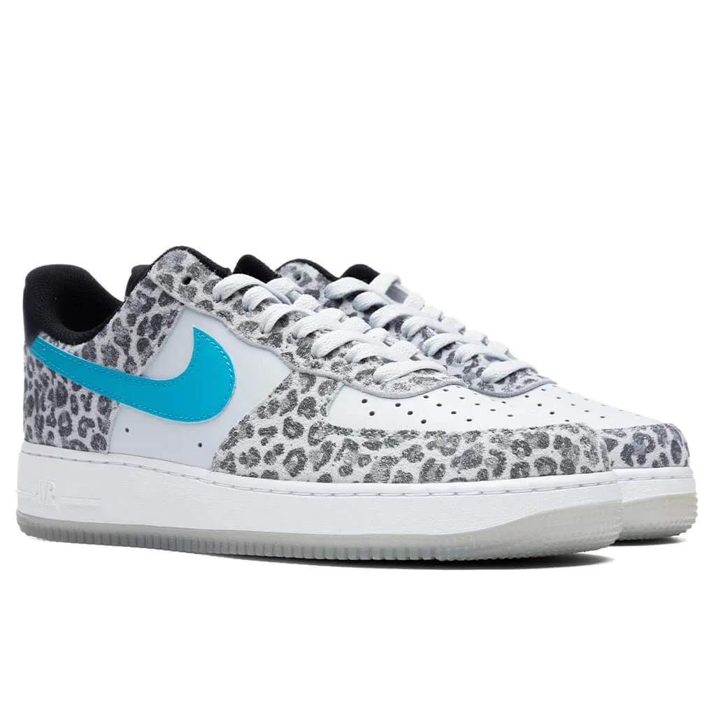 Air Force 1 '07 Premium - Pure Platinum/Light Blue Fury Nike Cushioned Mesh Sneakers