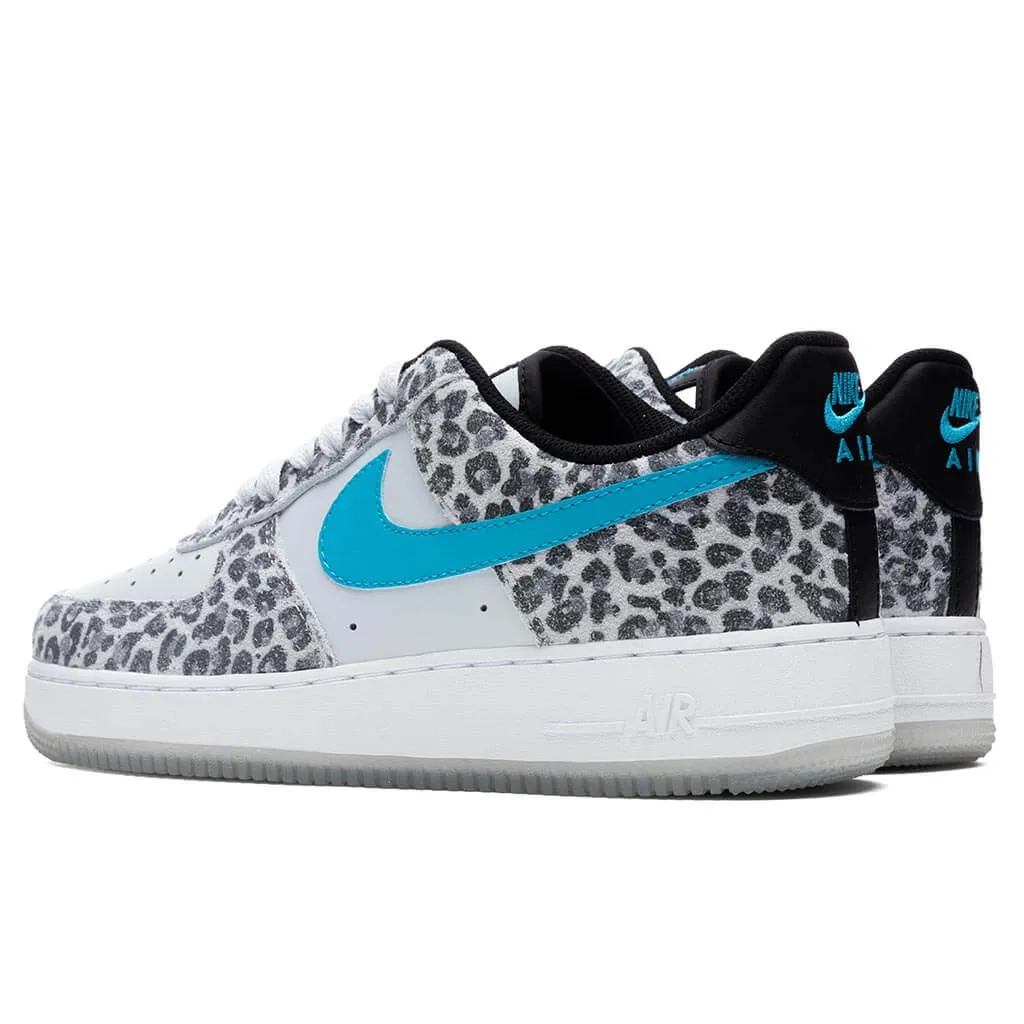 Air Force 1 '07 Premium - Pure Platinum/Light Blue Fury Nike Cushioned Mesh Sneakers