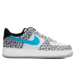 Air Force 1 '07 Premium - Pure Platinum/Light Blue Fury Nike shoes with cushioned air sole