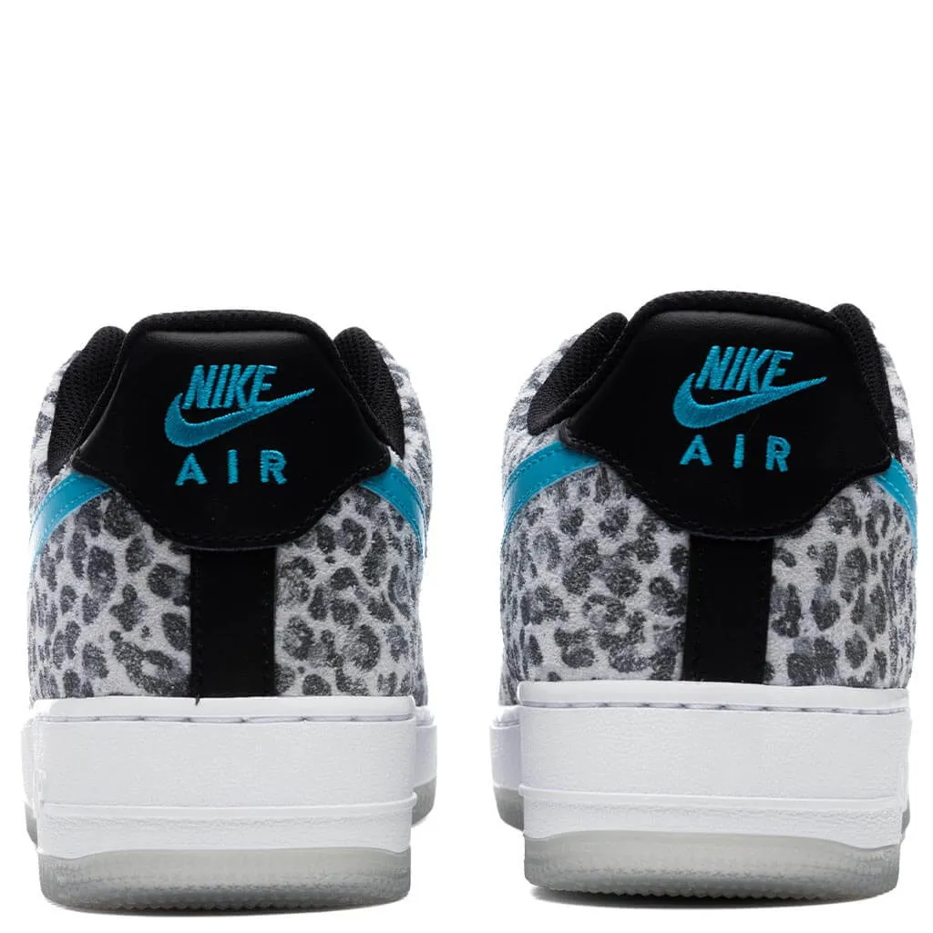 Air Force 1 '07 Premium - Pure Platinum/Light Blue Fury Nike Cushioned Mesh Sneakers