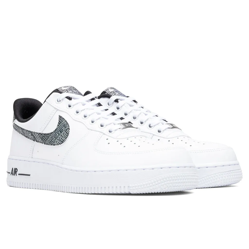 Air Force 1 '07 "Fabric Swoosh" - White/Metallic Silver Nike Foam Comfort Trainers
