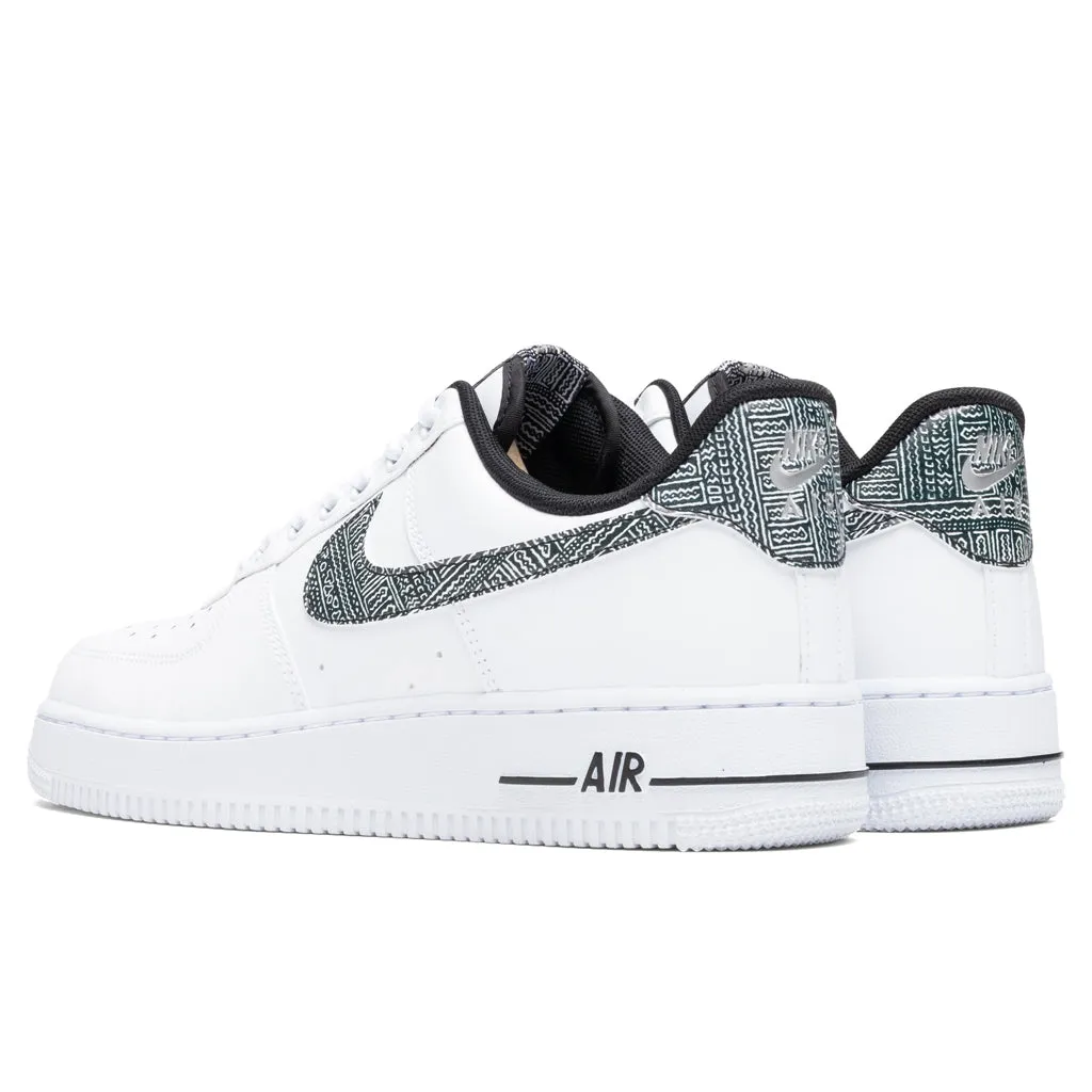 Air Force 1 '07 "Fabric Swoosh" - White/Metallic Silver Nike Foam Comfort Trainers