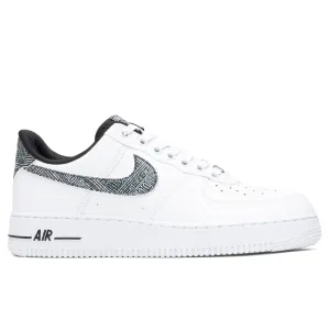 Air Force 1 '07 "Fabric Swoosh" - White/Metallic Silver Nike trainers with responsive foam