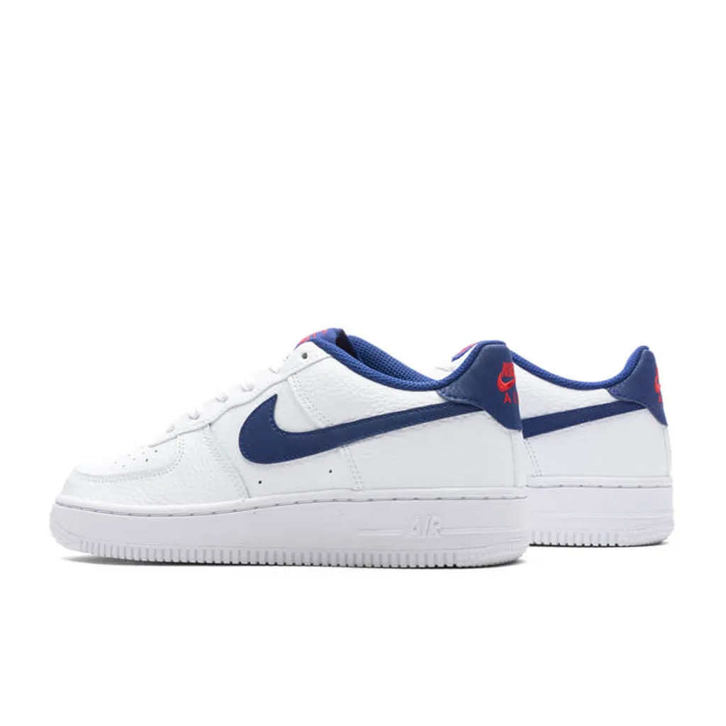 Air Force 1 (GS) - White/Deep Royal Blue/University Red Nike trainers with responsive foam