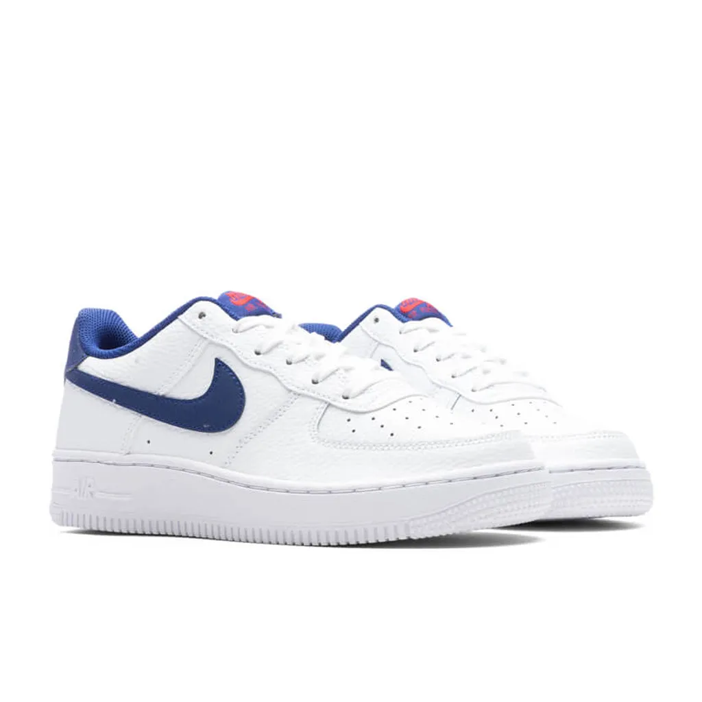 Air Force 1 (GS) - White/Deep Royal Blue/University Red Nike trainers with responsive foam