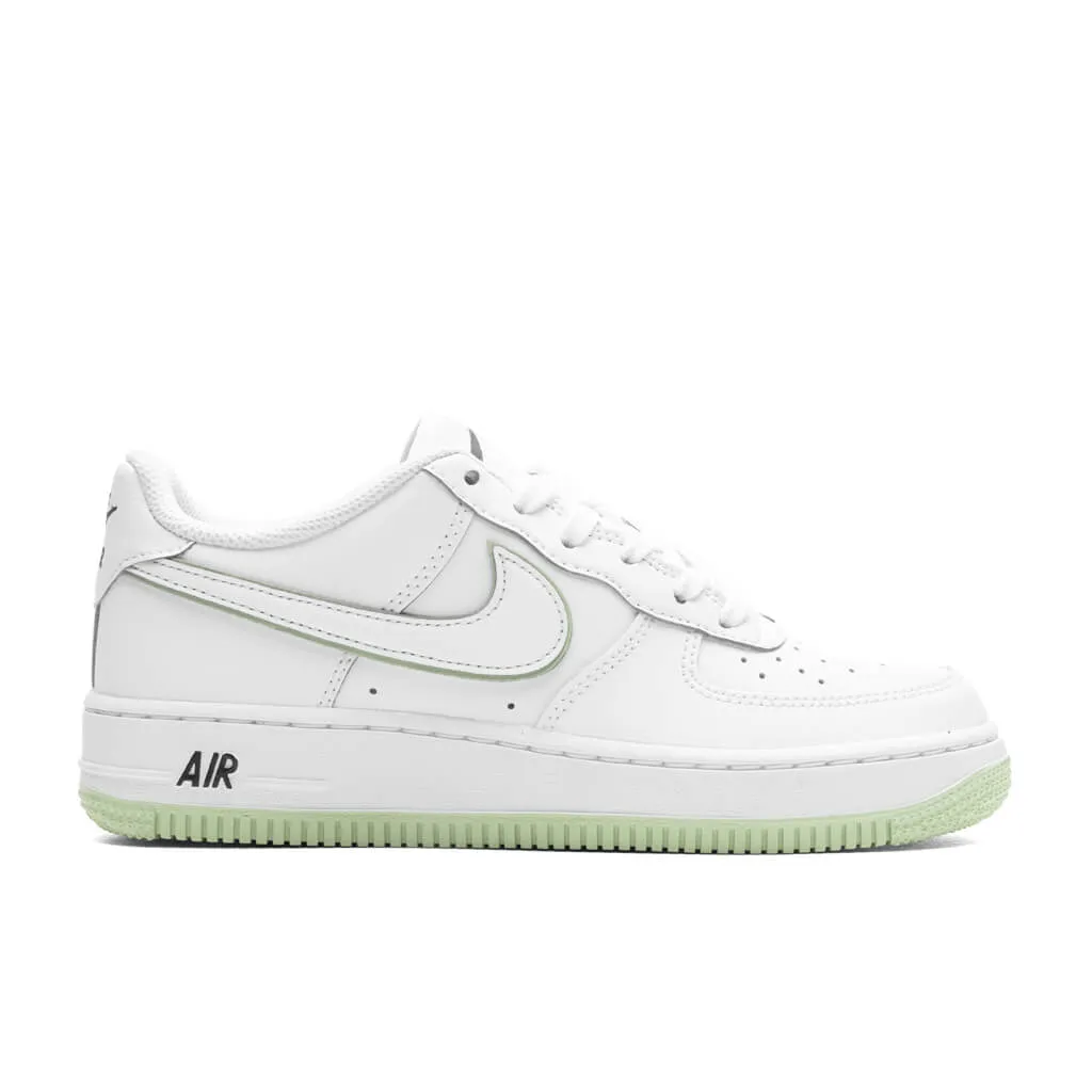 Air Force 1 (GS) - White/Honeydew Nike lifestyle sneakers with retro vibe