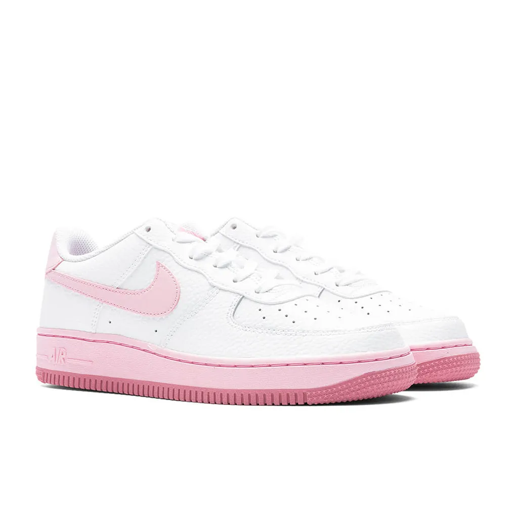 Air Force 1 (GS) - White/Pink Foam/Elemental Pink Nike Bold Logo Sneakers
