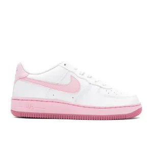 Air Force 1 (GS) - White/Pink Foam/Elemental Pink Nike fashion sneakers with bold branding
