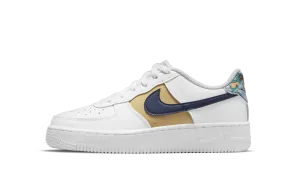 Air Force 1 Low '07 LV8 GS "White Blue Void Metallic Gold" Nike Grade School styles