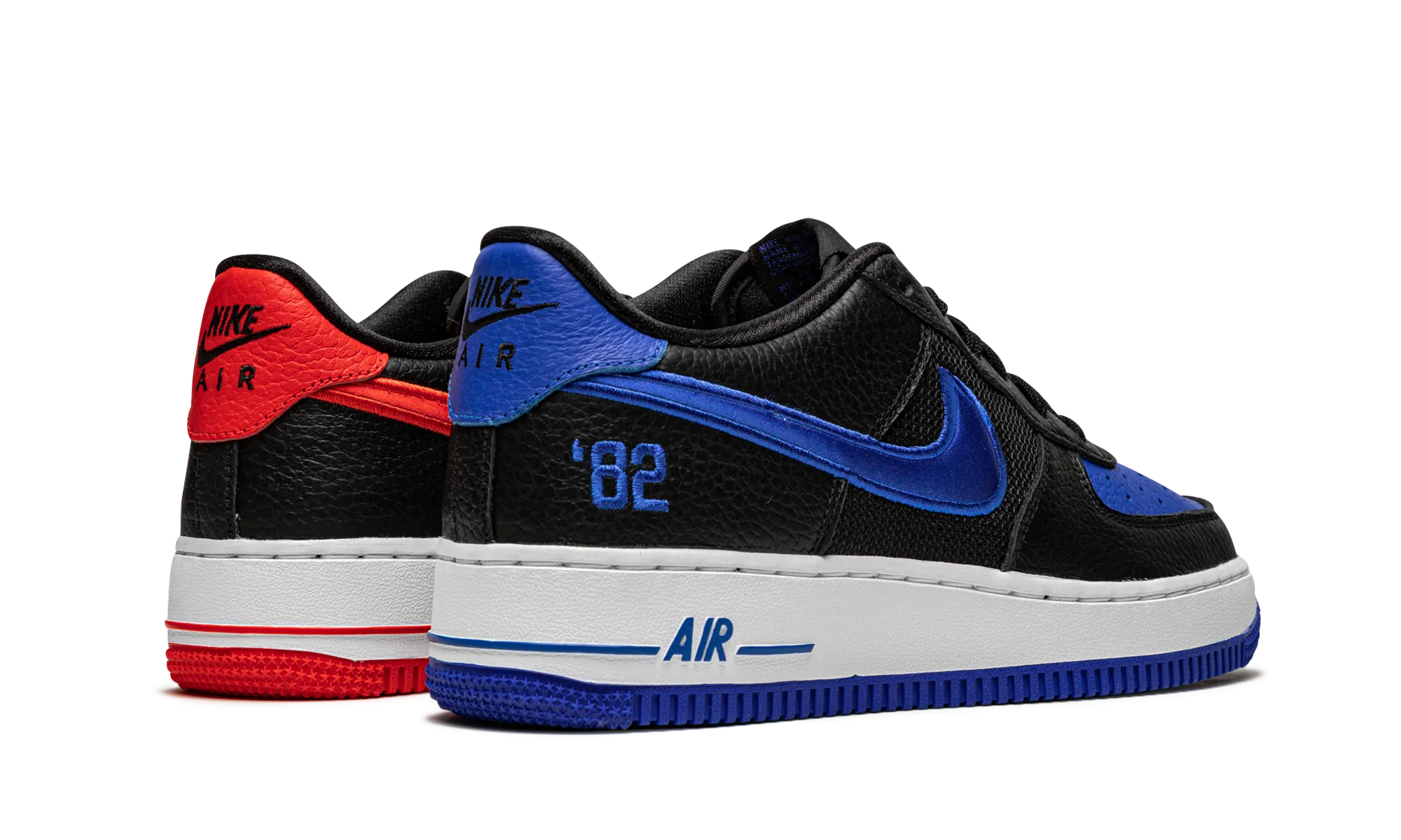 Air Force 1 Low LV8 GS "Black / Chile / Racer Blue" nike grade school kids sneakers