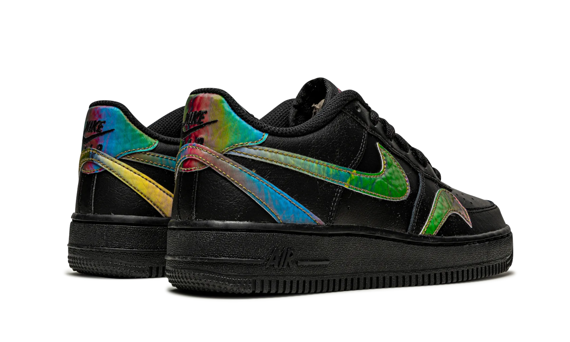 Air Force 1 Low LV8 GS "Misplaced Swooshes - Black" nike grade school kids sneakers